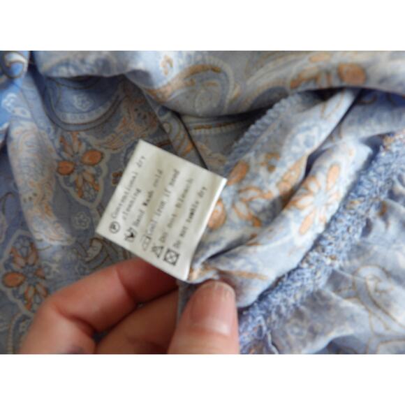 Bohemian Mini Babydoll Dress Flutter Sleeve Womens‎ Size Small Flowy Hippie Chic - Picture 8 of 9